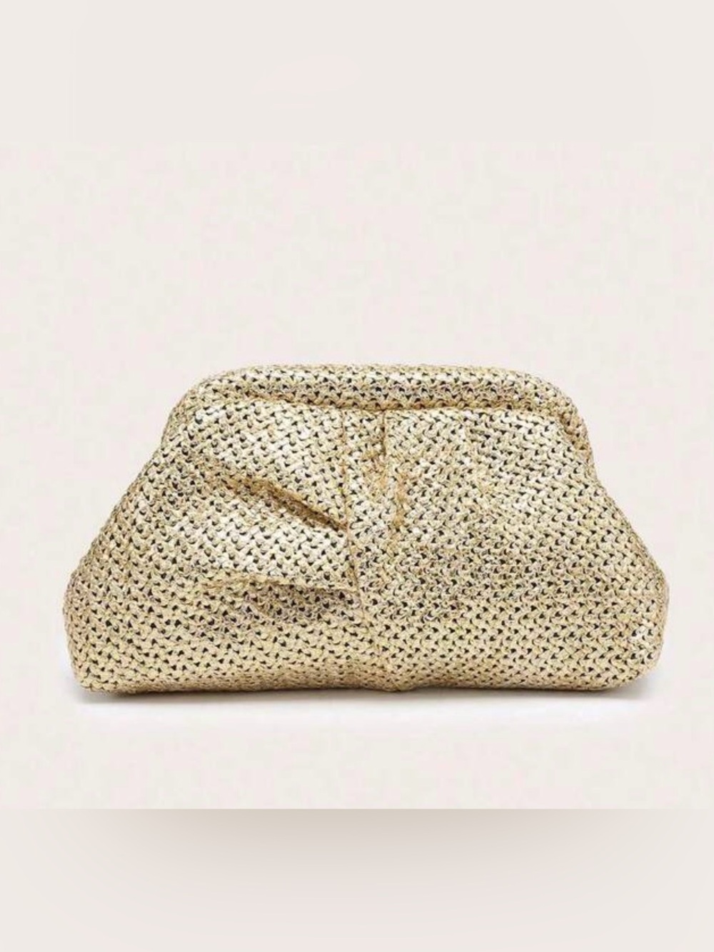 Gold Woven Clutch Bag -